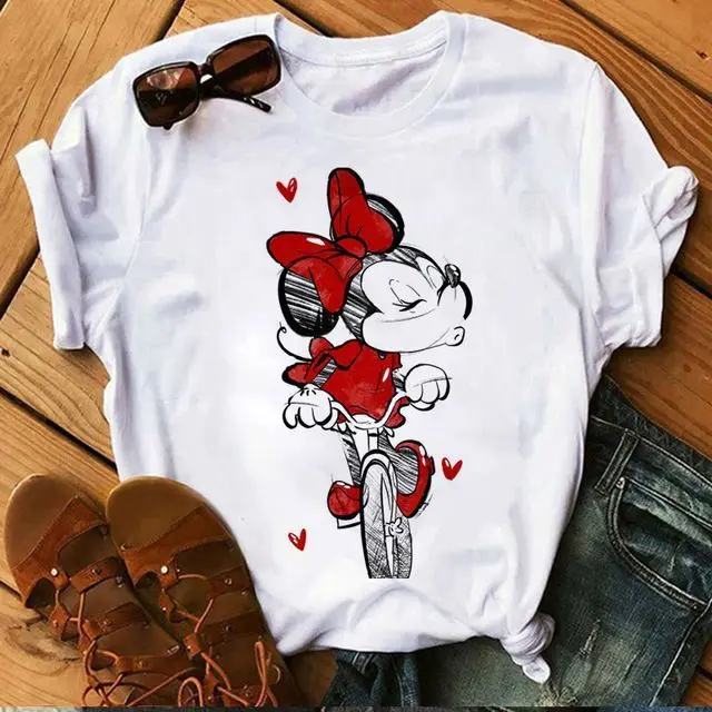 Le nuove coppie Disney sono magliette da uomo e da donna in cotone larghe e comode per il tempo libero di Topolino Minnie con maniche corte