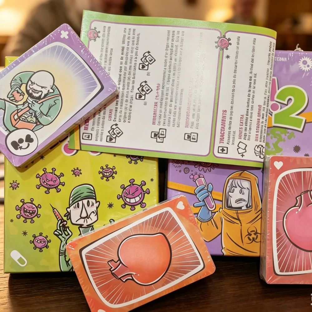 Board Game Virus - Two person collaboration board game card