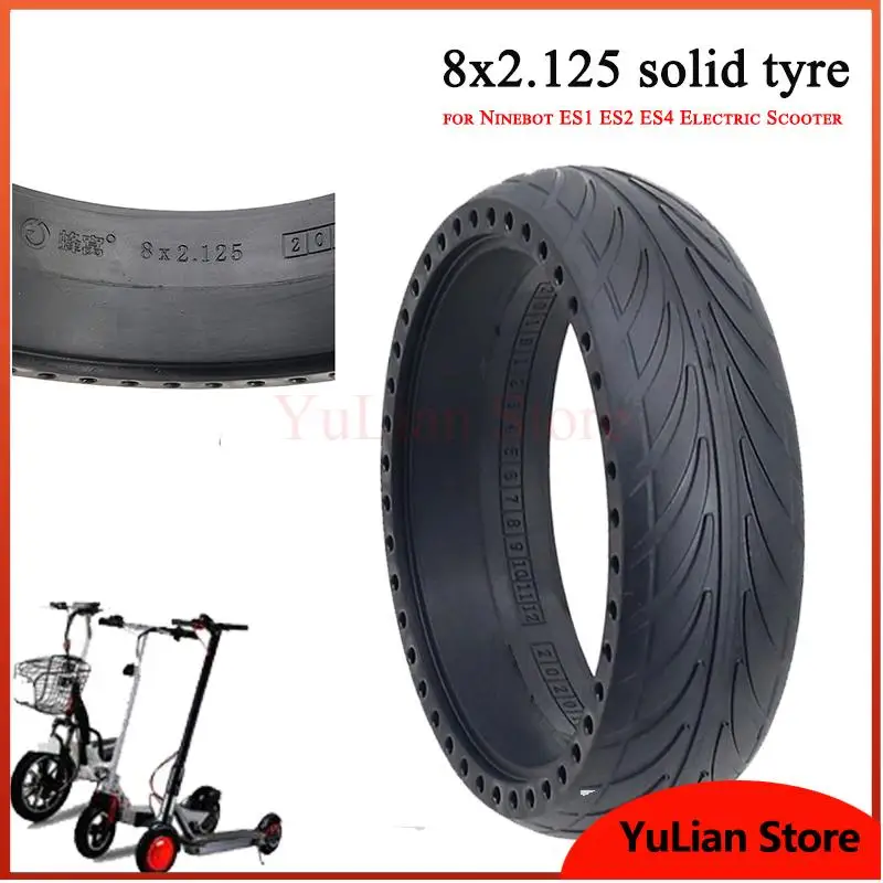 

8Inch Solid Tire for Ninebot ES1 ES2 ES3 ES4 Electric Scooters 8*2.125 Puncture Resistant Shock absorbing Honeycomb Tyres Parts