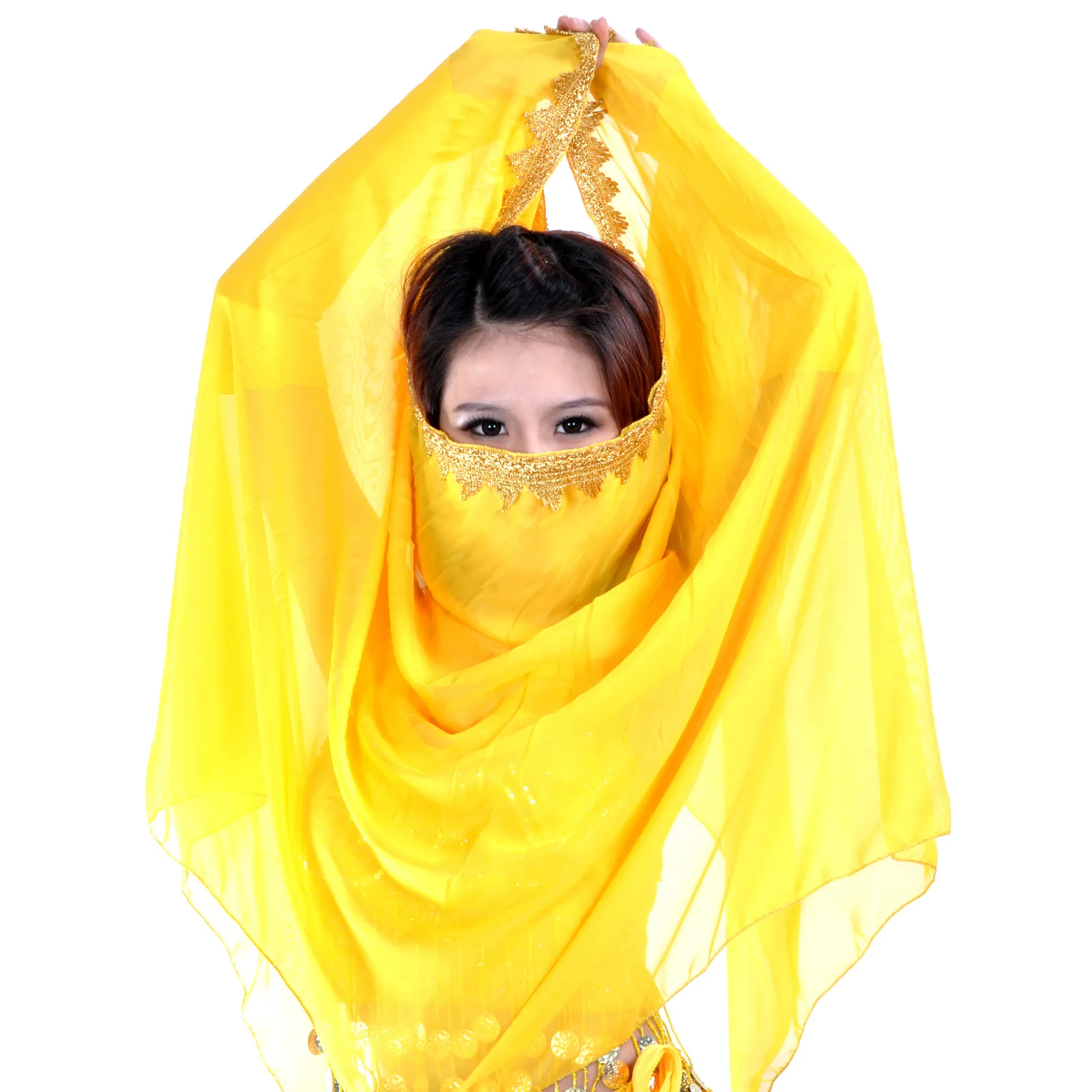 1 pçs/lote mulher moda dança do ventre rosto véu senhora chiffon dança véu