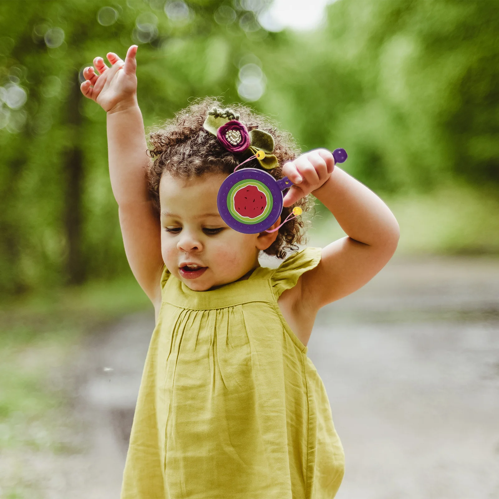 12 pezzi tamburi a sonaglio colorati tamburo portatile creativo per neonati strumento di apprendimento per la stimolazione sensoriale del bambino