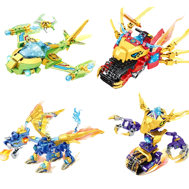 Anime Model Game Mecha Chariot Action Figure Building Blocks Assembled Robot Toys Classic Film Model Dragon Brick Birthday Gift