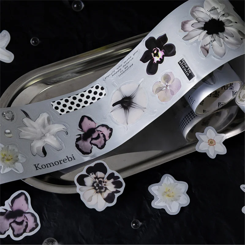 花は続きます 6種類のテープ インスカッティングフィルムテープ 花フォント DIYハンドブック 実用的なコラージュ装飾素材