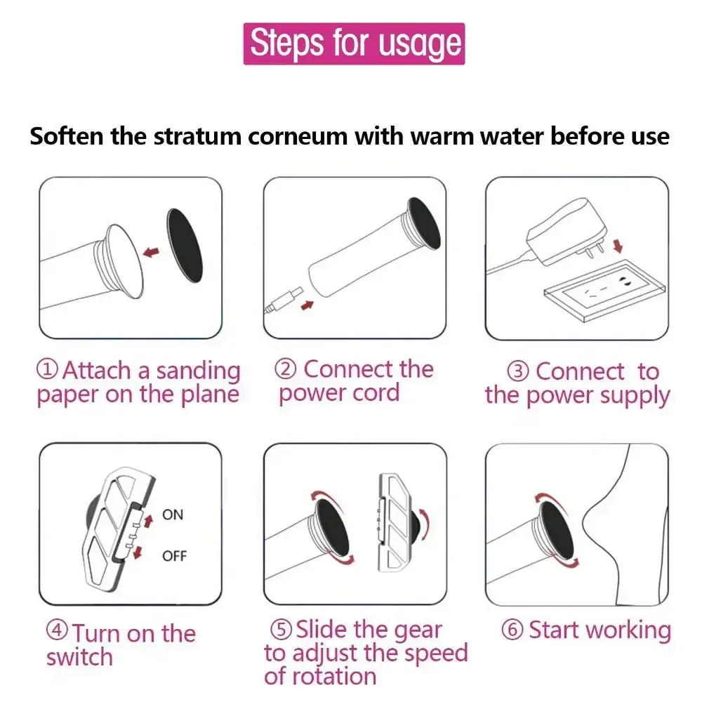 Herramienta Eléctrica para Eliminar Callosidades de los Pies, Herramienta de Pedicura, 60 Piezas/Lote, Disco de Papel de Lija de Repuesto, Accesorio de Papel de Lija para Pies
