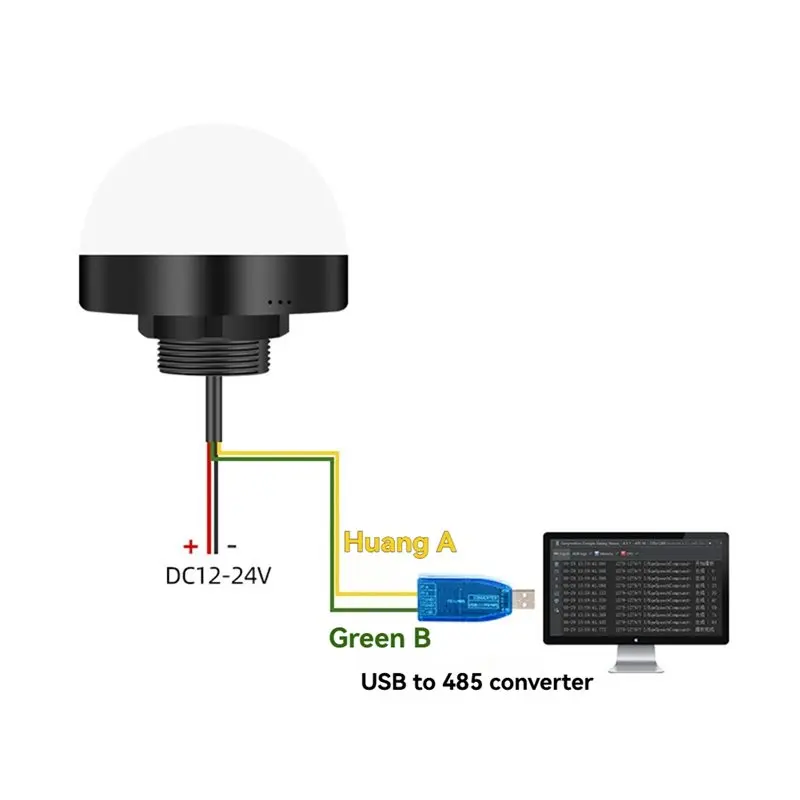 B49C Machine Tool Light RS485 12-24V Control Light Seven-Color Warning Light LED Signal Light Semi-Circular 70Mm