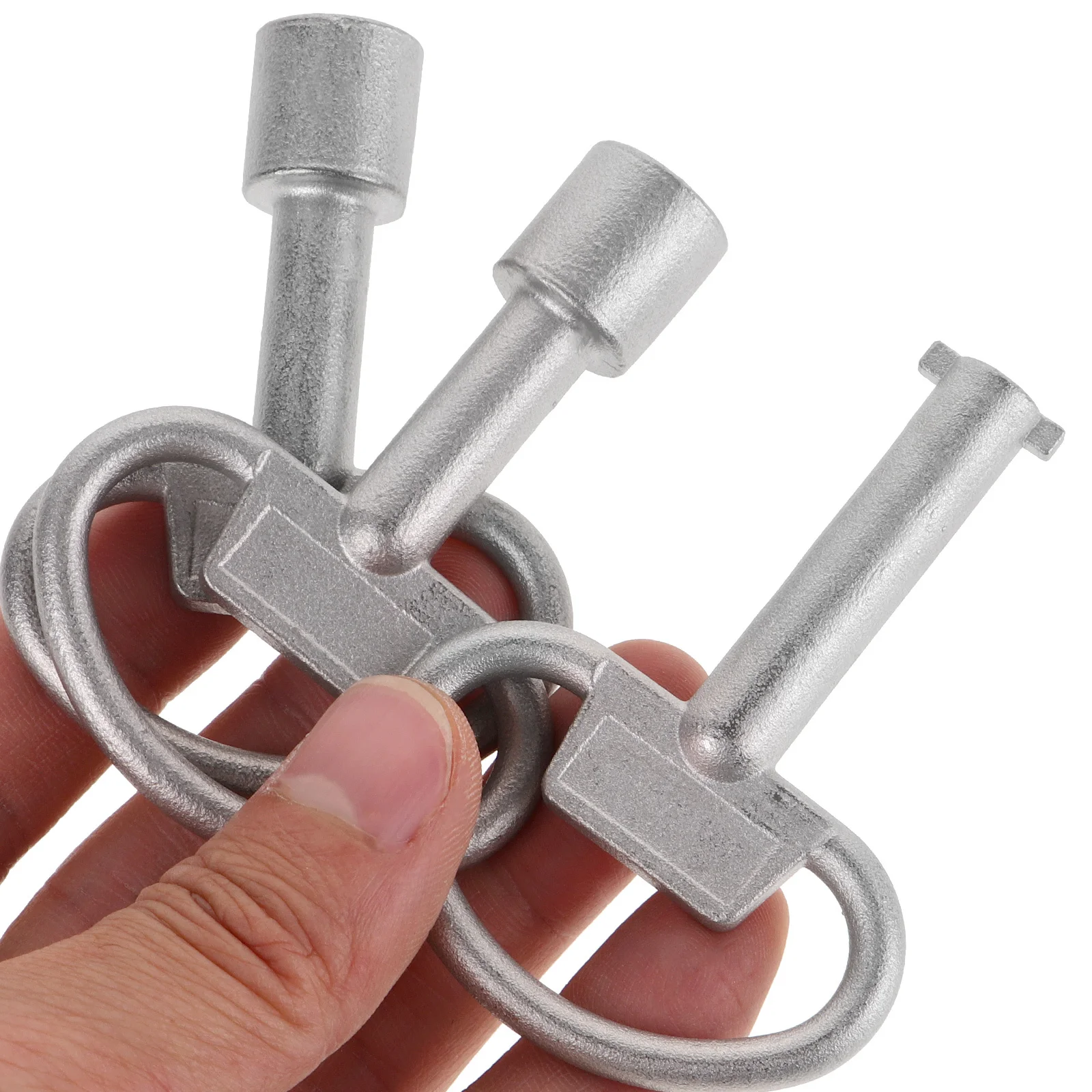 

3pcs Stainless Steel Large Key For Radiator Utility Meter Box Electric Cabinet Bleed Air Plumbing Tool Multi-Functional Spanner