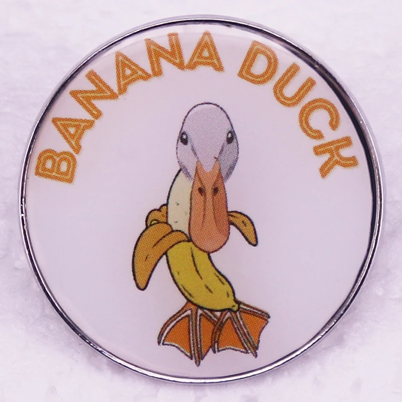 Banana Duck Enamel Pin Funny Animal Fruit Mash Up Brooch Button Badge Jewelry Gifts