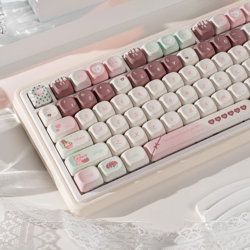 Chocolate Keycaps Custom PBT MO Ball Profile Key Cap Cute Sublimation Cartoon Anime Point Keycap Personalize Design Key Caps
