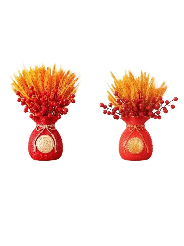 

Gold simulation fake flower dried bouquet decoration TV cabinet high-end flower arrangement ornament