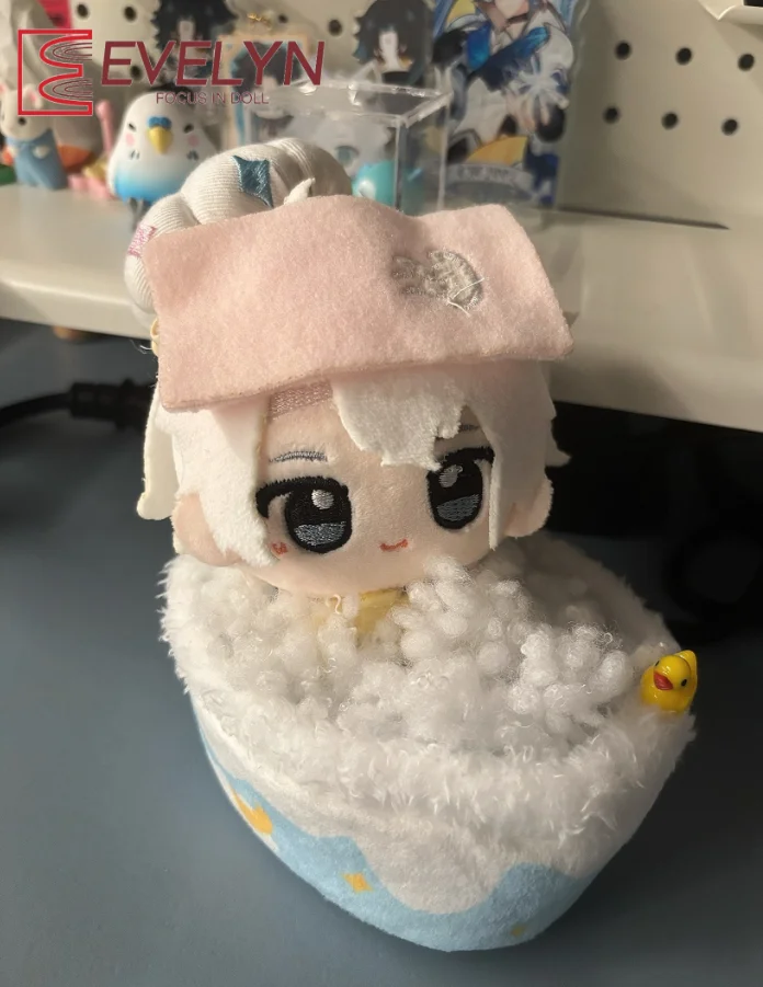 إيفلين أثاث صغير دمية قطنية حوض الاستحمام المشهد ديكور سطح المكتب الديكور دمية كيس النوم حلية لطيف لعبة محشوة 10-13 سنتيمتر