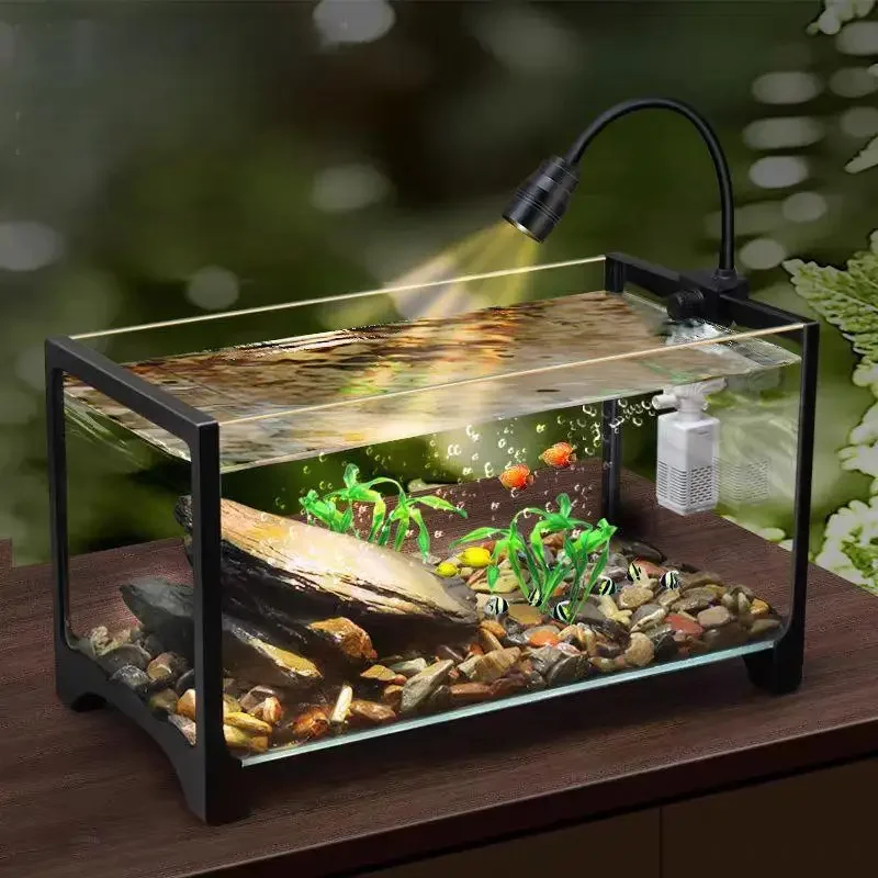 Fish Aquarium Small Household Ultra-Clear Glass Integrated Desktop Fish Tank For Living Room Order With One Click