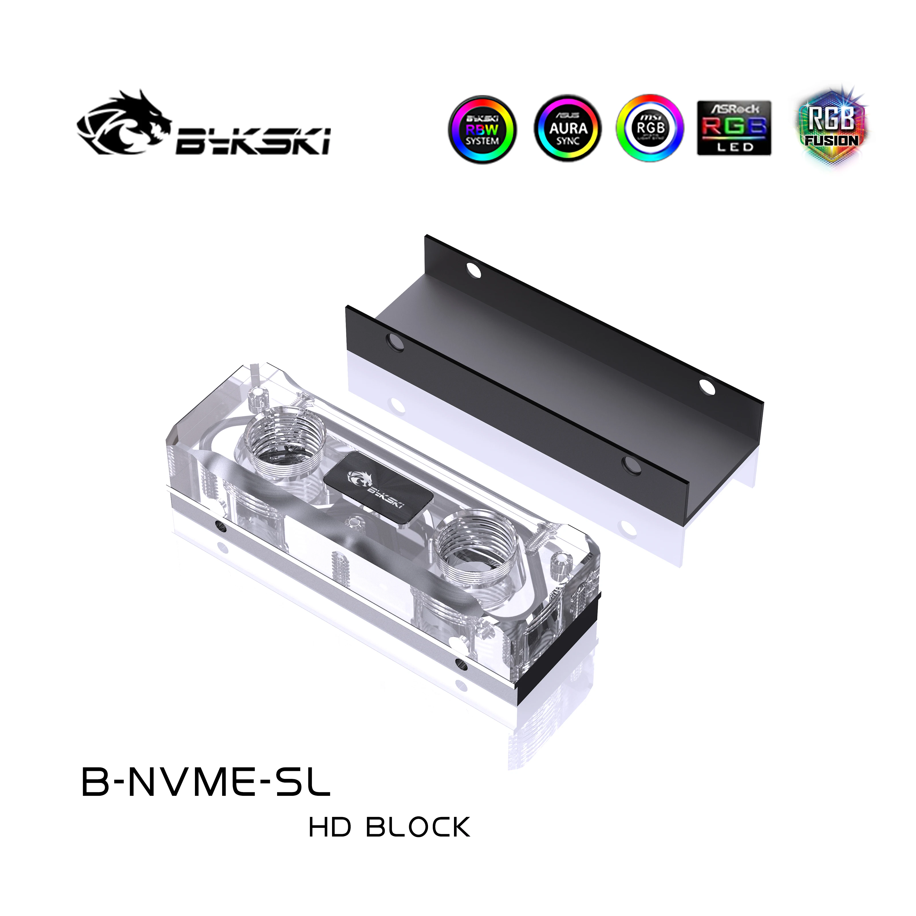 Bykski Water Block for 2280 /22110 PCI-E /SATA M.2 M2 SSD /Solid State Drive Hard Disk Radiator Nvme Heatsink Cooling /B-NVME-SL