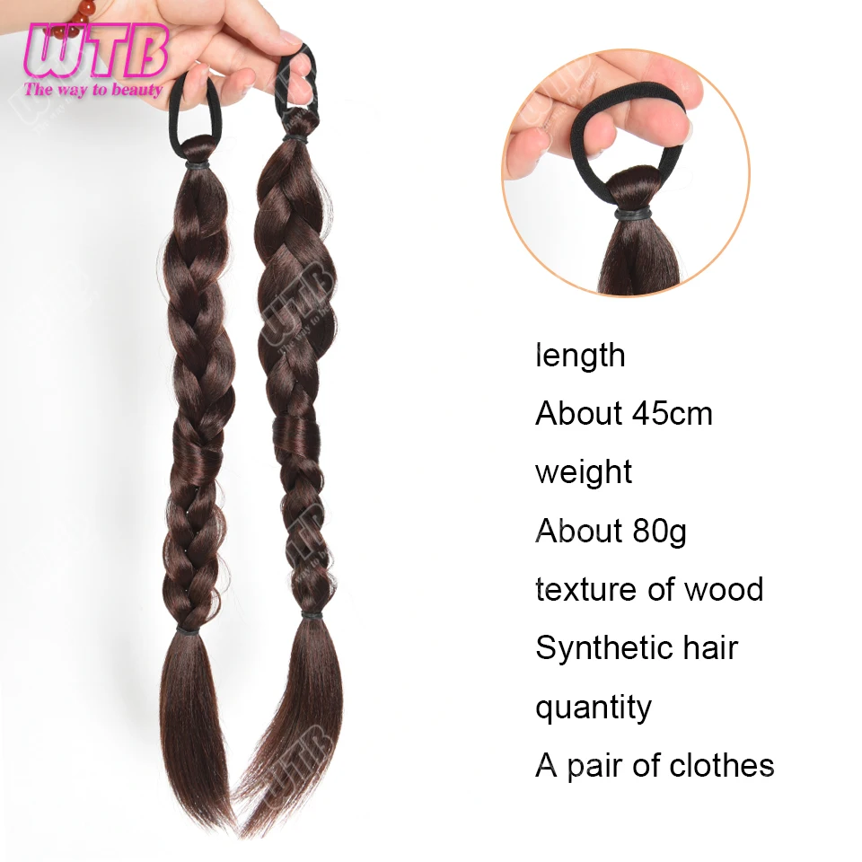 Synthetische lange gevlochten paardenstaart haarextensies voor dames Hoge temperatuur vezel haaraccessoires