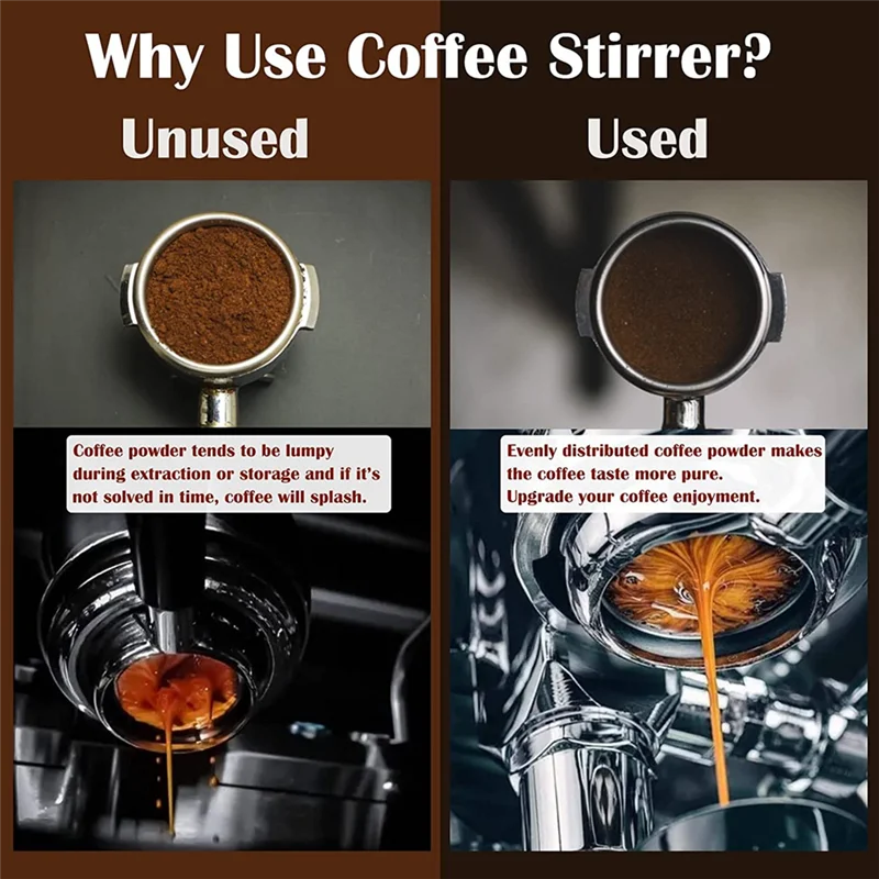 N98R 1Pcs WDT Tool Espresso Magnetic Coffee Stirrer Espresso Distribution Tool With Stand