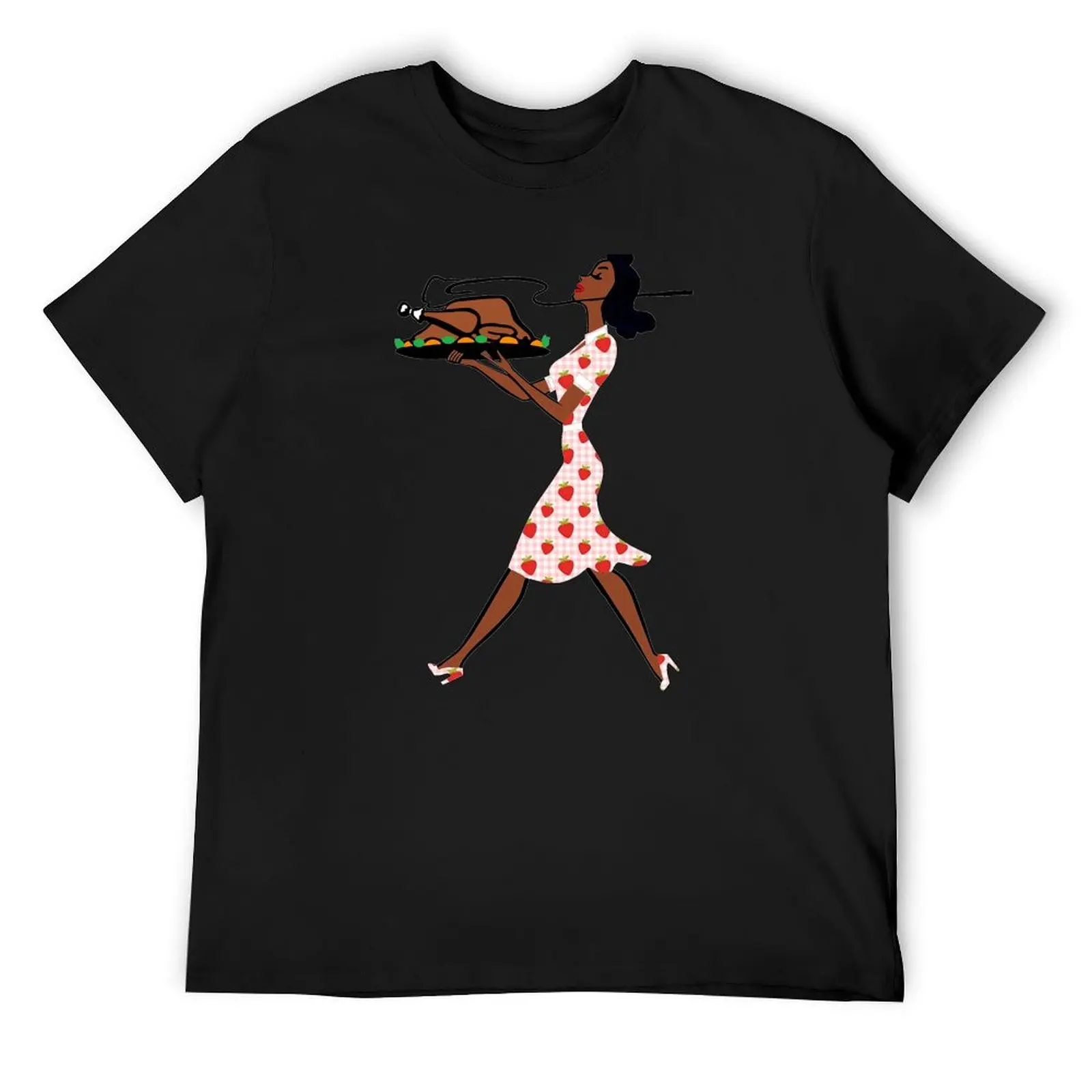 thanksgiving 1950s black housewife T-Shirt man t shirt baggy shirts anime t shirts tops shirts graphic tee men