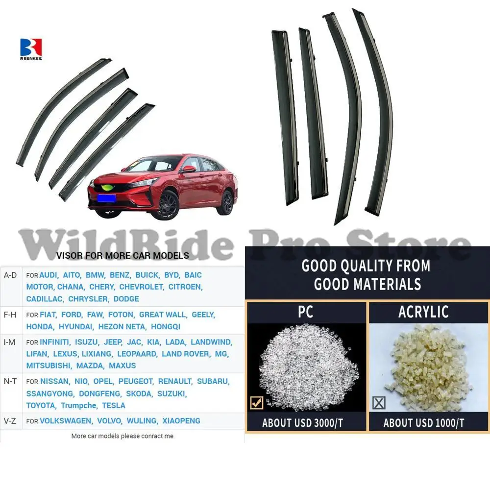 1 set For 4pcs Car Wind Deflectors for 2022 DONGFENG AEOLUS HAOJI Custom Car Wind Visors Rain Guards