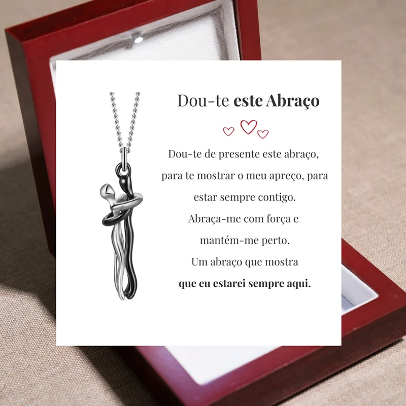 

To My Daughter Gift New Love You Hug Pendant Necklace Fashion Jewelry Women Girl Gifts Birthday Silver Black Color Necklaces