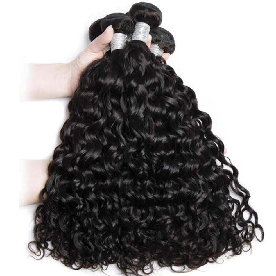 12A Water Wave Bundles Human Hair 100% Unprocessed Virgin Hair Cheap Wet And Wavy Hair 3/4 Bundles Deal Peruvian Deep Wave Hair