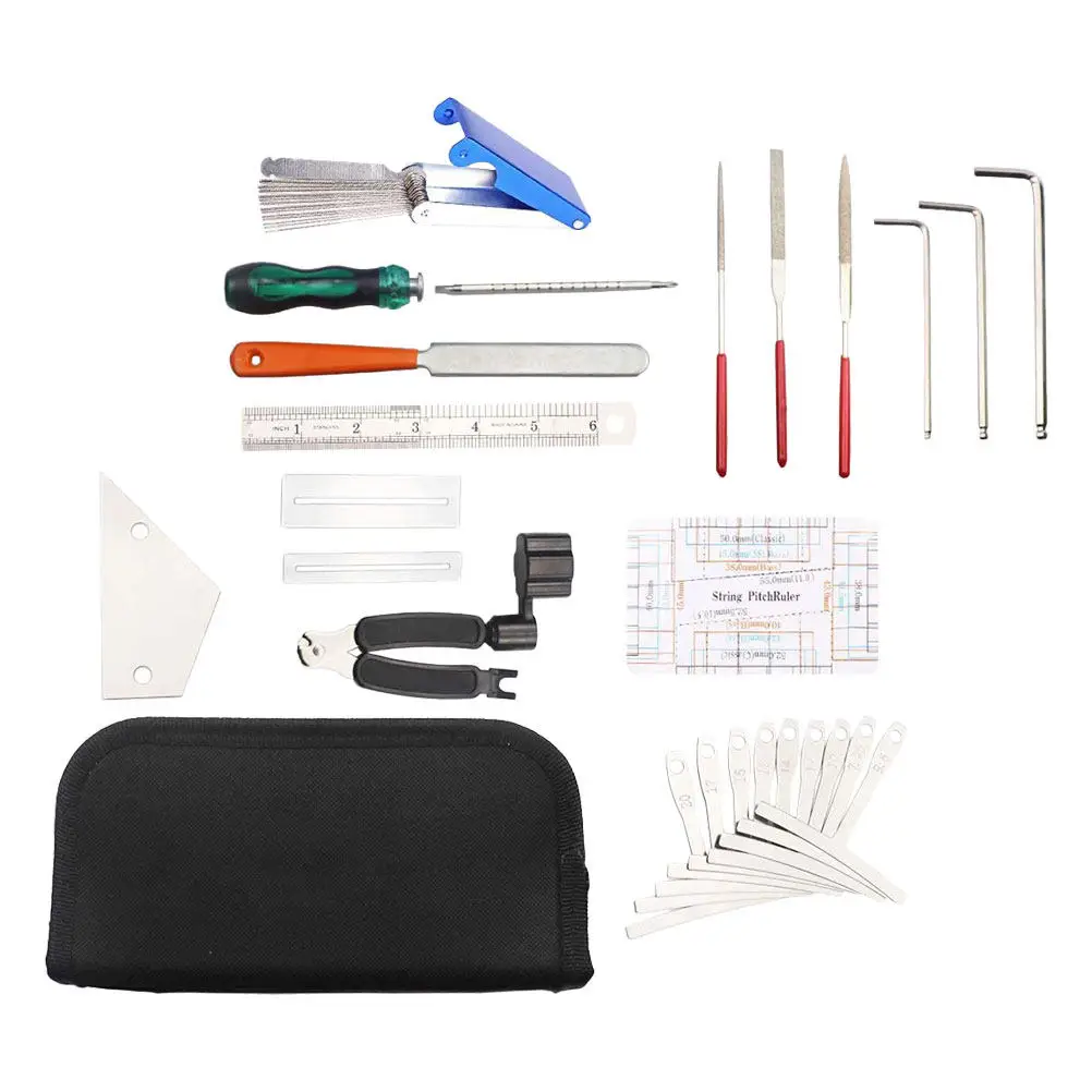 

1Set Guitar Repair Maintenance Tool Kit All-in-One Portable Lightweight with Storage Bag for Electric Acoustic Bass Ukulele