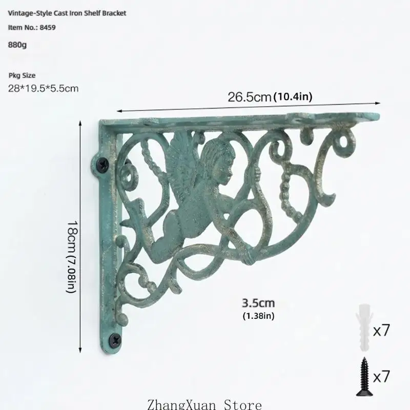 Regalhalterung für den Innenbereich mit Engels-Scrolldetail. Verwenden Sie 3XUF – Detail 6