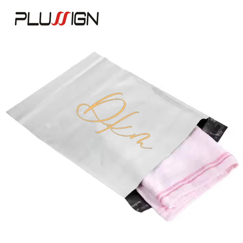 Plussig Custom 100/200Pcs Plastic Bags For Hair Packing Print Logo Brand Wig Packaging Parcel Bags New Materials Wig Storage Bag