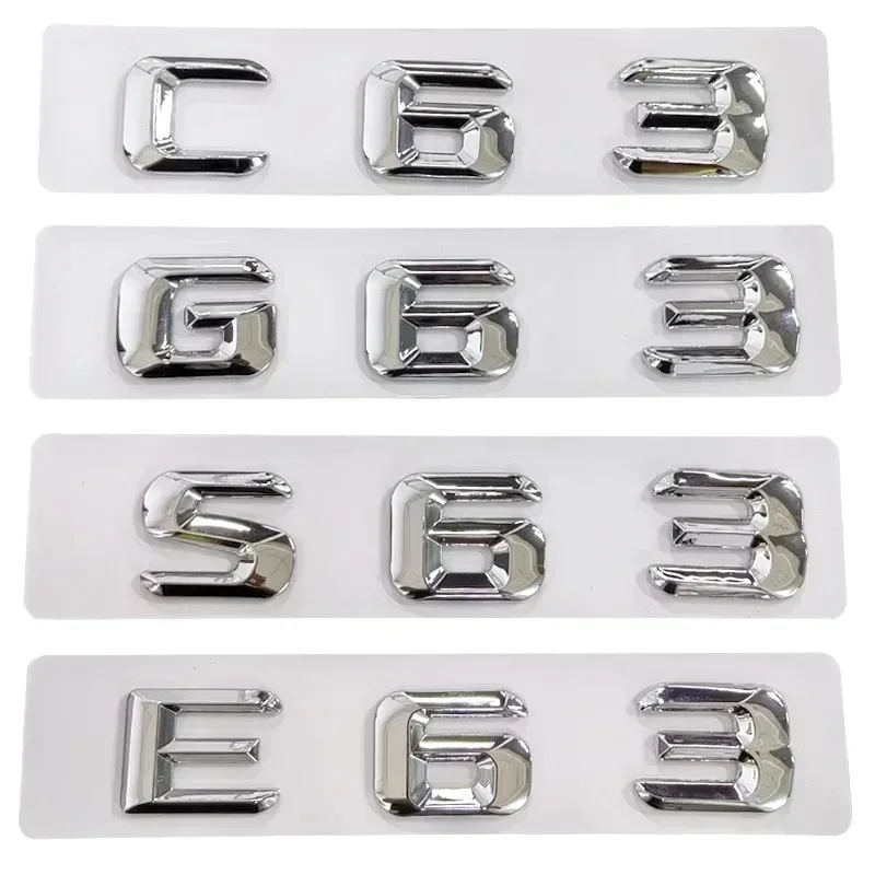 

3D Adhesive Chrome Car Trunk Letters Stickers For Mercedes S63 G63 C63 E63 AMG W205 W213 W212 W222 W221 W463 Logo Accessories