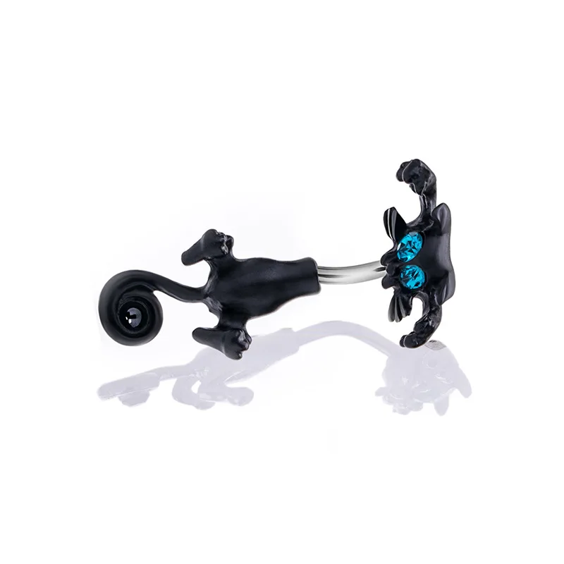 Fashion Belly Navel Ring Stainless Steel Vintage Cat Belly Piercing Women Sexy Body Jewelry Gifts