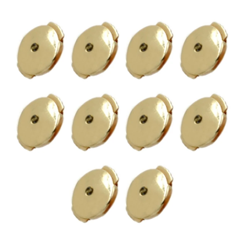 Pack of 10 Fashion Disc Ear Plugs Practical Post Connector with Locking Earring Backs for Droopy Ear Studs