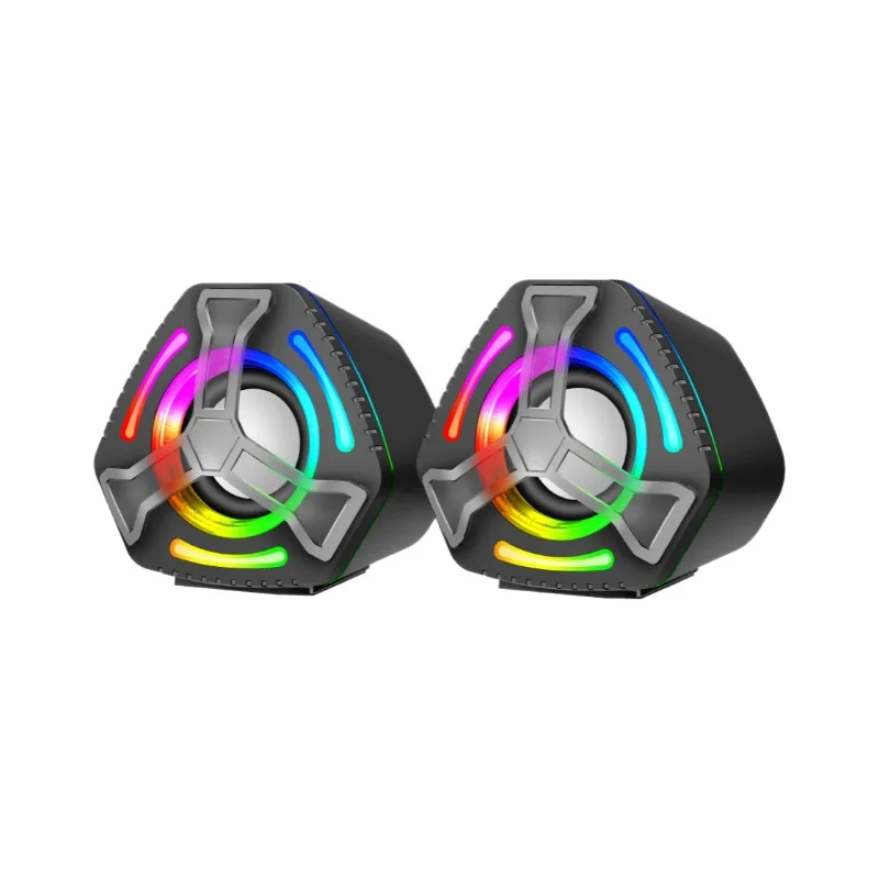 소형 RGB 라이트 컴퓨터 스피커 서라운드 사운드 바 컴퓨터 스피커 휴대용 USB 스피커 TV 사운드 바 서브 우퍼 스테레오 뮤직 박스