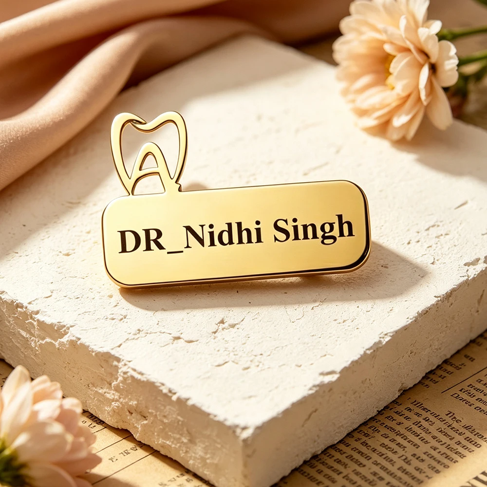 Custom Tooth Name  Brooch Stainless Steel Lapel Pin Personalized Jewelry Ideal Gift For Doctor Nurse Dentist Medical Staff Daily