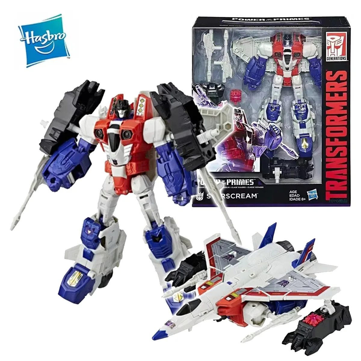 【In Stock】Hasbro Transformers Power of The Primes Starscream Voyager Class Anime Original Action Figure Model Toy Collection