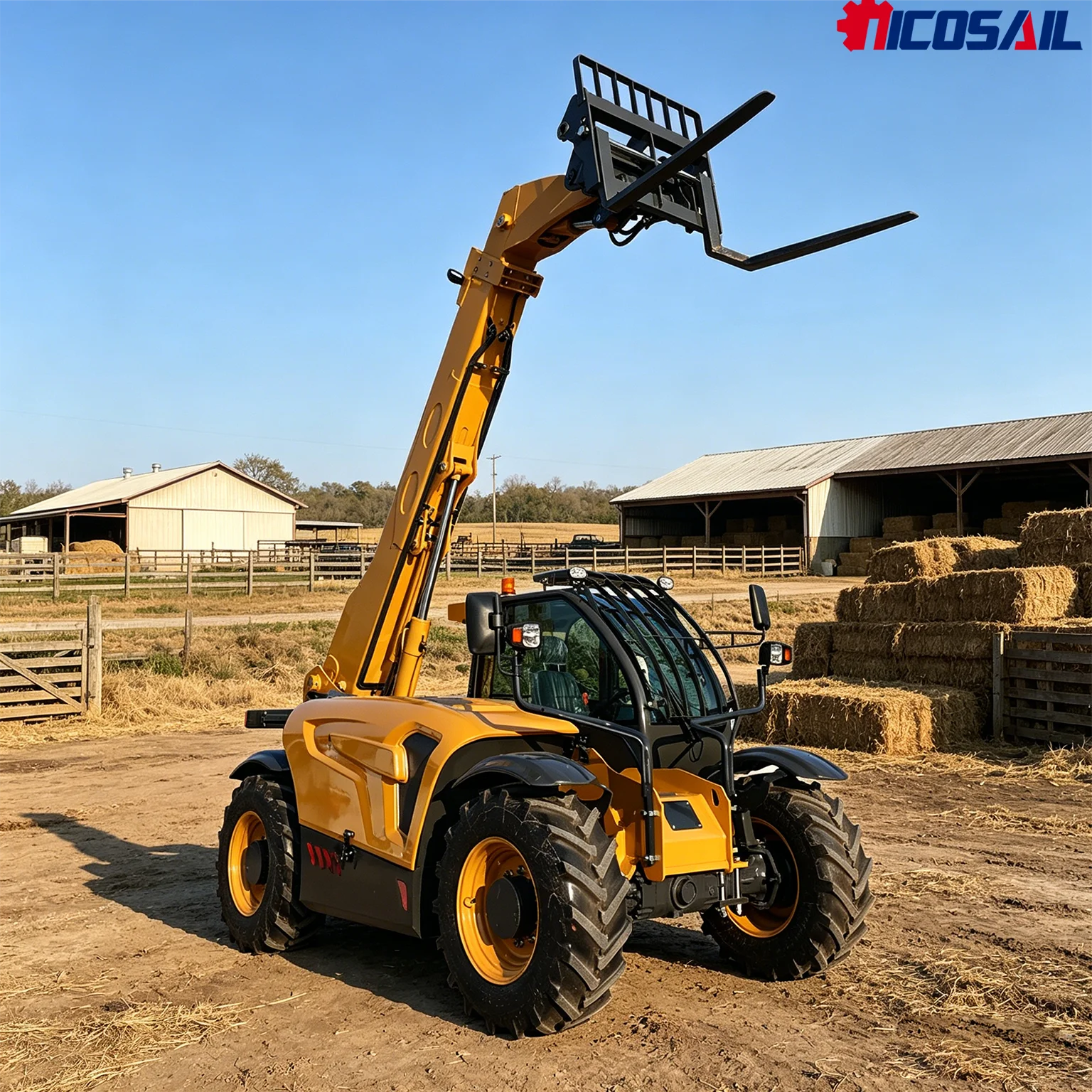 Telescopic Forklift 3 Ton 3000kg Telehandler 7m Lift Height Construction Fork Loader Machine