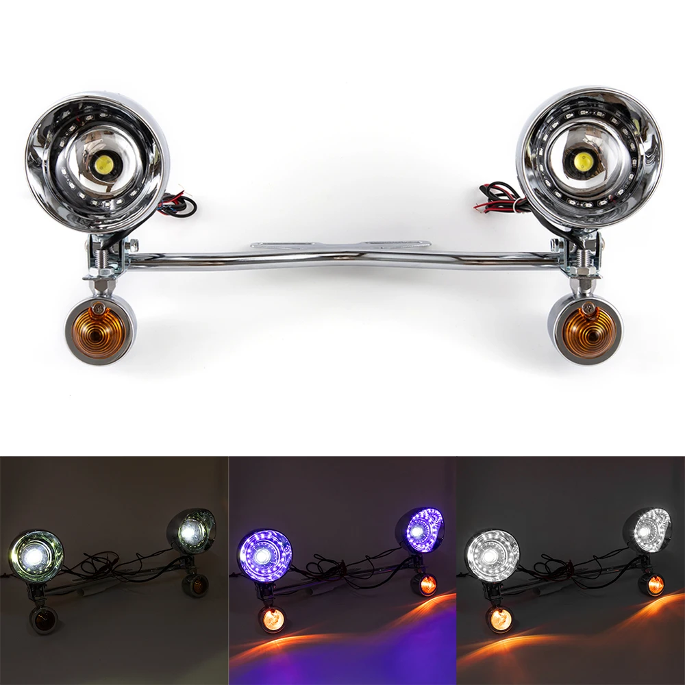 Passing Lights Bar Turn Signals Set for Yamaha V-Star XVS 650 950 1100 for Suzuki Boulevard Intruder for Honda VTX VT 750 1300