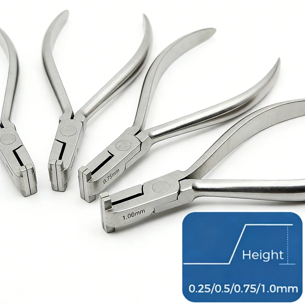 

Профессиональные плоскогубцы из нержавеющей стали для формирования шагов в проволоке, гибки и контурирования ортодонтической проволоки, а также выравнивания дуг.