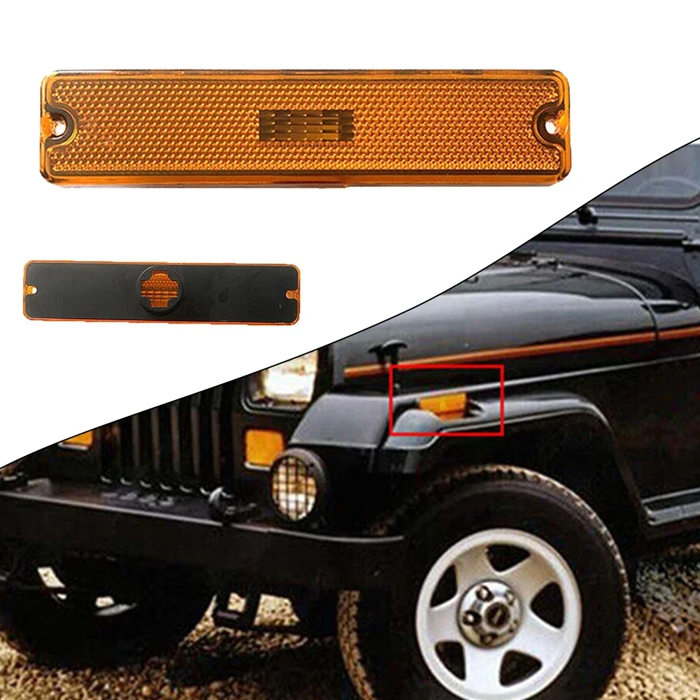 

1PCS For Jeep For Wrangler YJ 87-95 Amber Front Bumper Side Marker Light Housing ABS Plasitc Amber 56001424 Good Replacement