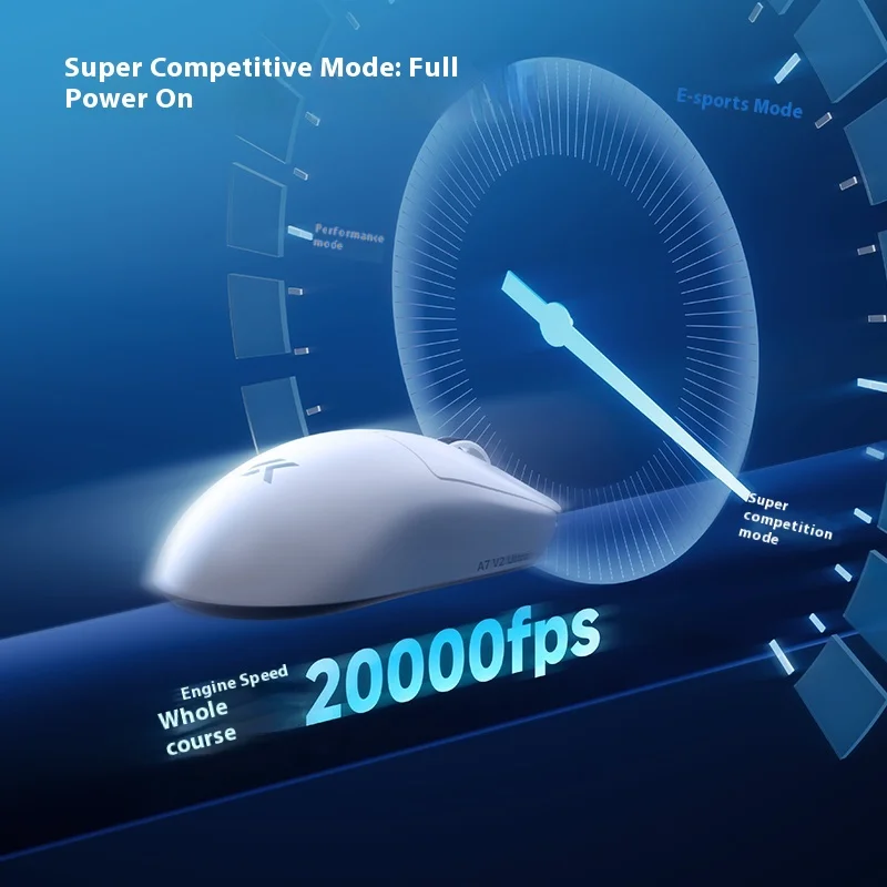MCHOSE A7 V2 ماوس لاسلكي ثلاثي الوضع بلوتوث خفيف الوزن PAW3950TI الاستشعار المزدوج 8K Esports الألعاب الفئران للكمبيوتر المحمول هدية