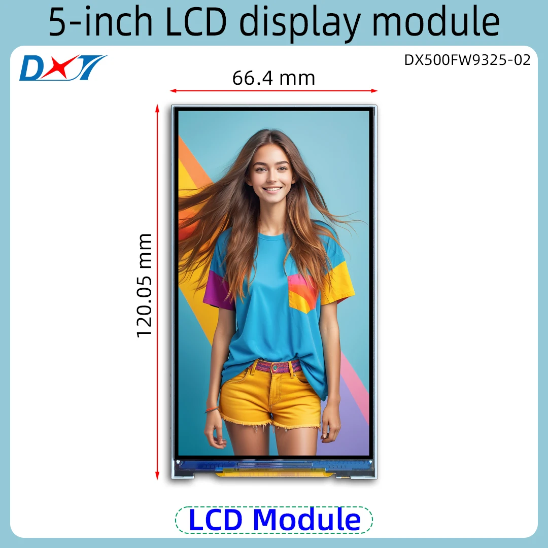 5-inch TFT LCD display module, RGB 24-bit interface, 480*854 resolution, TTL interface, small-size LCD.