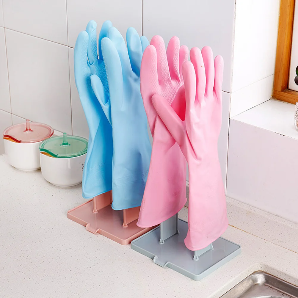 2 Pcs Glove Drain Rack Kitchen Towel Storage Shelf Hanging Holder Drying for Sink Multifunction