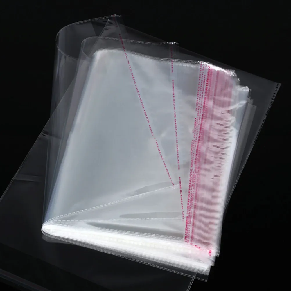 

100pcs 32X45Cm Self Adhesive Cello Bags Clear Opp Material Strong Non-Stretching For Clothing T-Shirts Gift Bakery Packaging