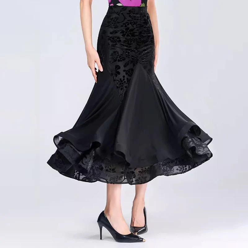 Elegant Ballroom Dance Skirts for Women Modern Dance Costumes Big Swing Tango Party  Waltz Performance Clothes