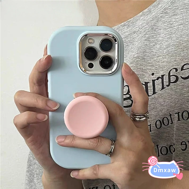 Macaron Phone Case For Redmi Note 13 Pro Plus 12 Pro 5G Turbo 11S 11T 10 5G 10T Stand Holder Case Fashion INS Style Simple Cover