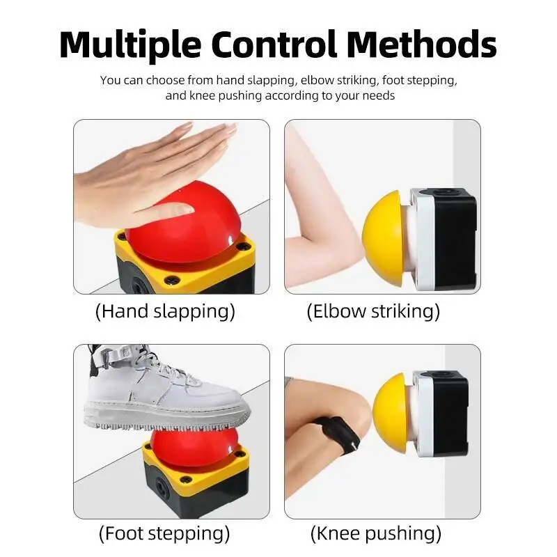 اليد الصحافة دفع زر القدم دواسة الركبة العلوي التبديل إعادة تعيين/قفل الذاتي أحمر أسود أصفر أخضر الطوارئ وقف الفطر رئيس #3