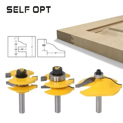 8mm Shank High Quality Raised Panel Cabinet Door Router Bit Set - 3 Bits Ogee Woodworking Cutter Tools Router Bits for Wood