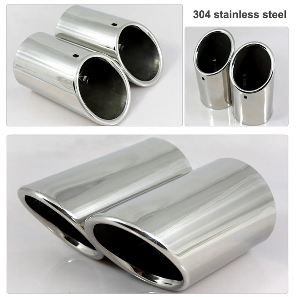2 Stück 76mm Edelstahl Auto Auspuff Schall dämpfer Spitze Rohre Abdeckungen für vw Passat 1,8 t 2,0 t 2007-2013 Auspuff anlagen Zubehör