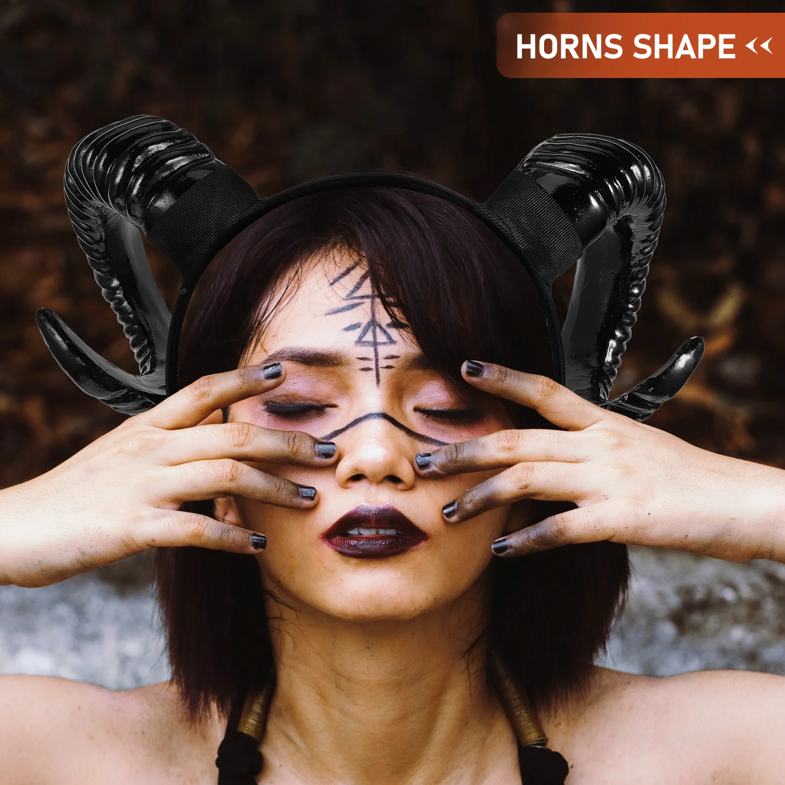 

Simulation Horn Headband Black Headdress Halloween Cosplay Hair Band Accessories Props Girls Costumes Party DecorationsHair