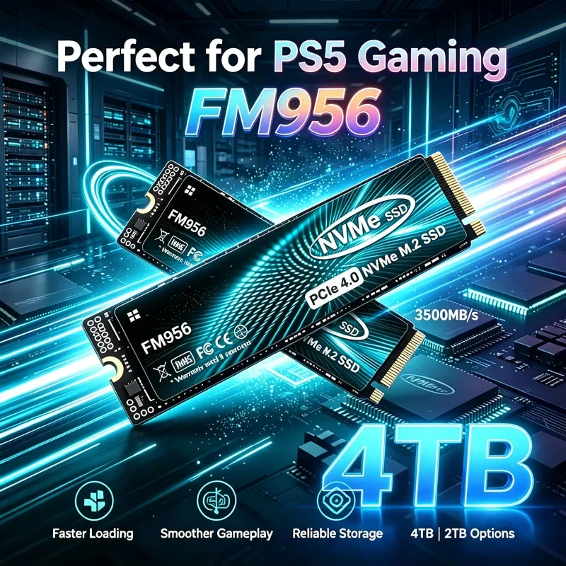 Original FM956 3500MB/s SSD NVMe M2 2TB 1TB 4TB Internal Solid State Hard Drive M.2 PCIe 4.0x4 2280 SSD Disk for PS5 Laptop PC
