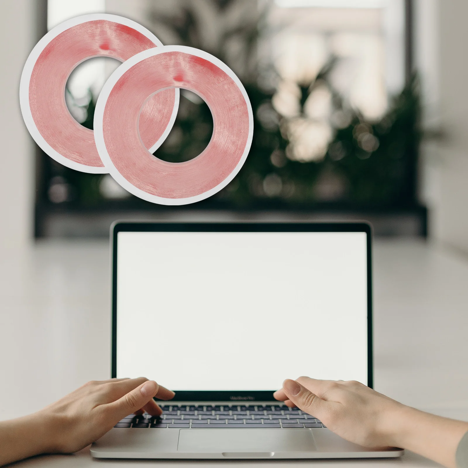 

2 Rolls Double Sided Tape Long Lasting Pet Heat Resistant Adhesive Tape Roll for Convenient Household Repair Adhesive Tapes