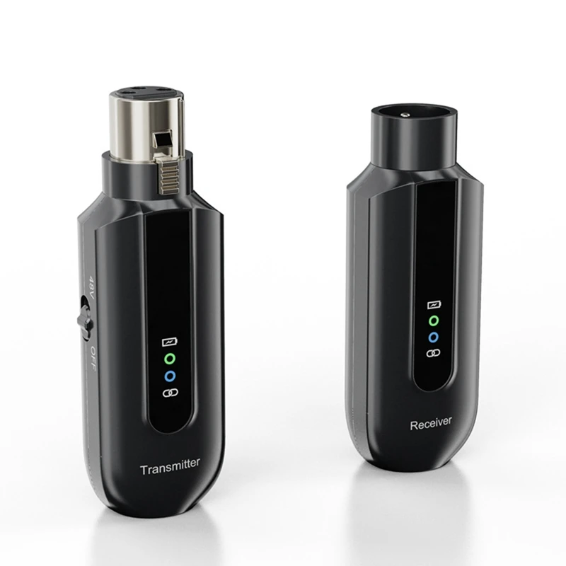 Conversor de microfone sem fio uhf, transmissor e receptor xlr para microfone dinâmico, receptor de guitarra, transmissão adaptada