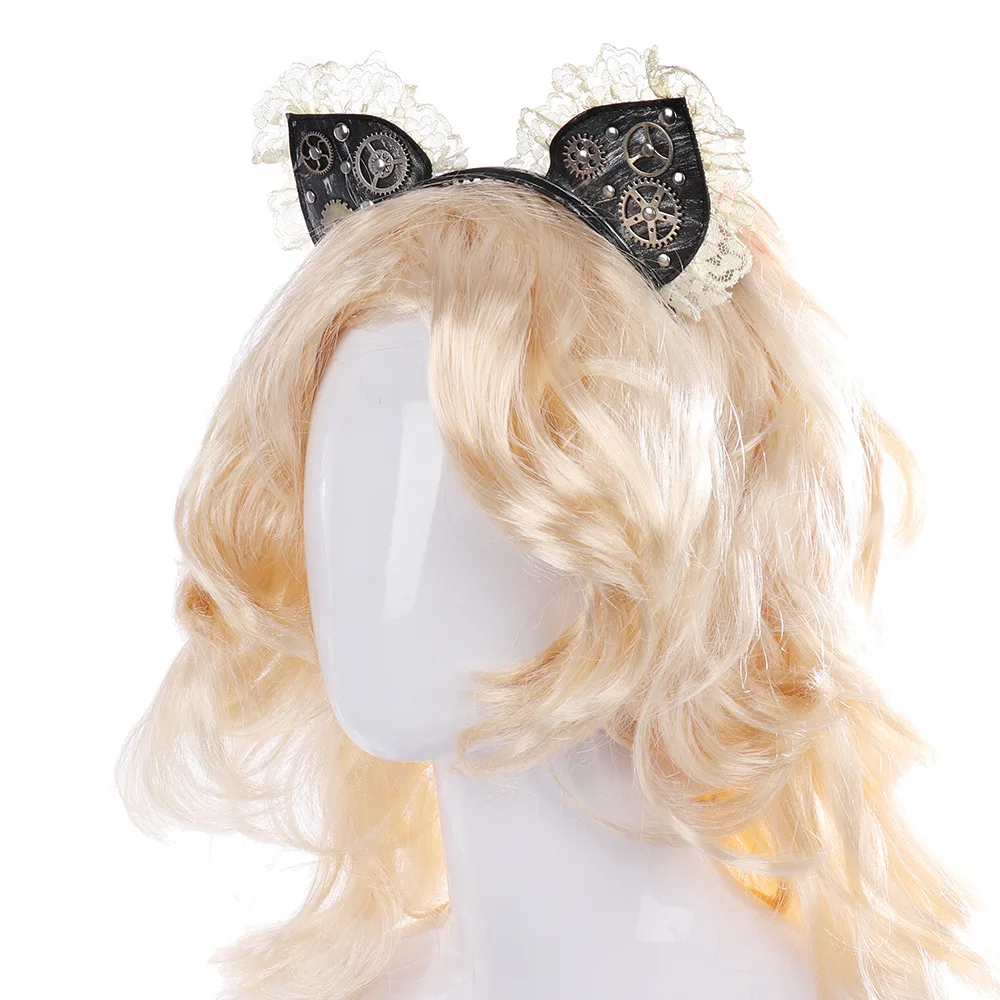 Außenhandel Halloween Karneval Party Katzenohren Retro Spitze Gothpunk Stirnband
