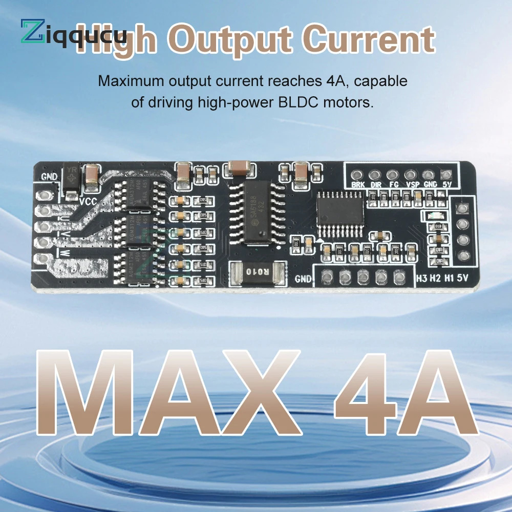 

BLDC Three-Phase Brushless DC Motor Driver Board Low-Power Hall-Effect Sensor DC 7-40V 4A Speed Controller Driver
